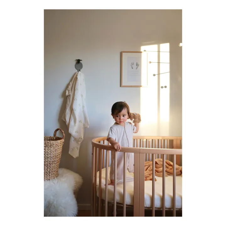 Drap-housse en coton bio 60x120 cm | Oat- Image produit n°3