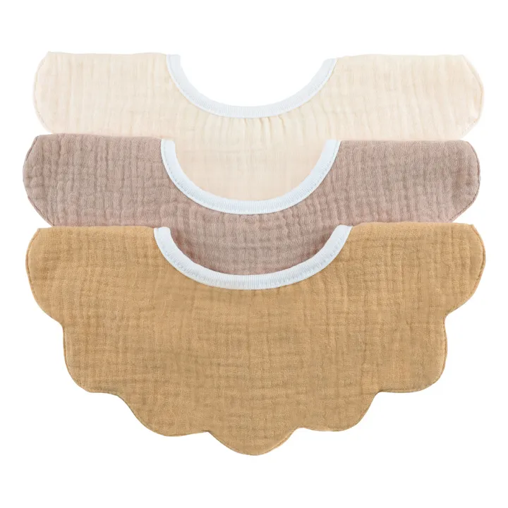 Bavoirs pétale en coton bio - Set de 3 | Bloom- Image produit n°0