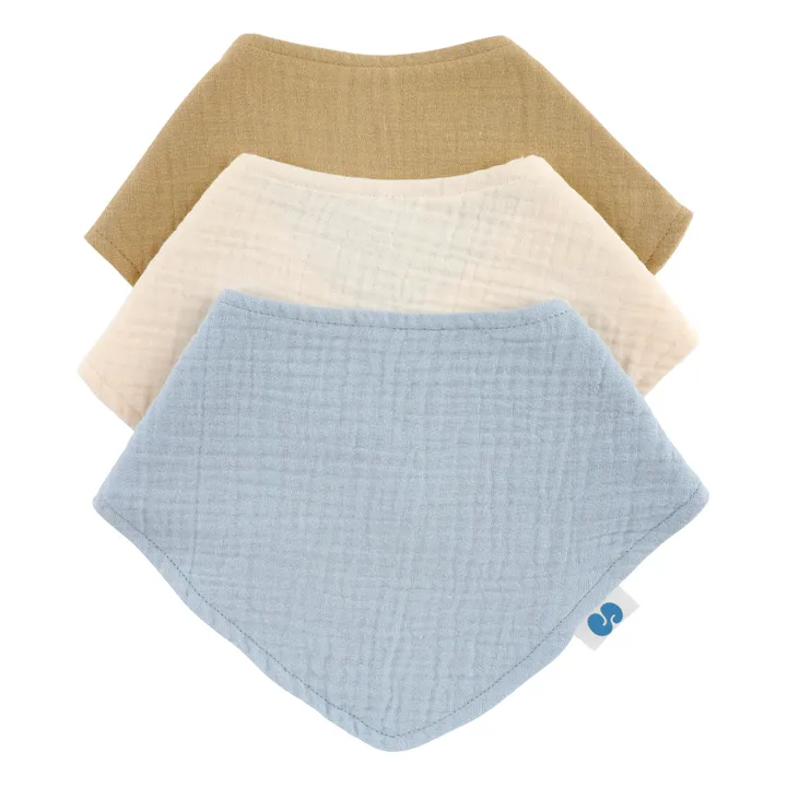 Bavoirs bandana en coton bio - Set de 3 | Dream- Image produit n°0