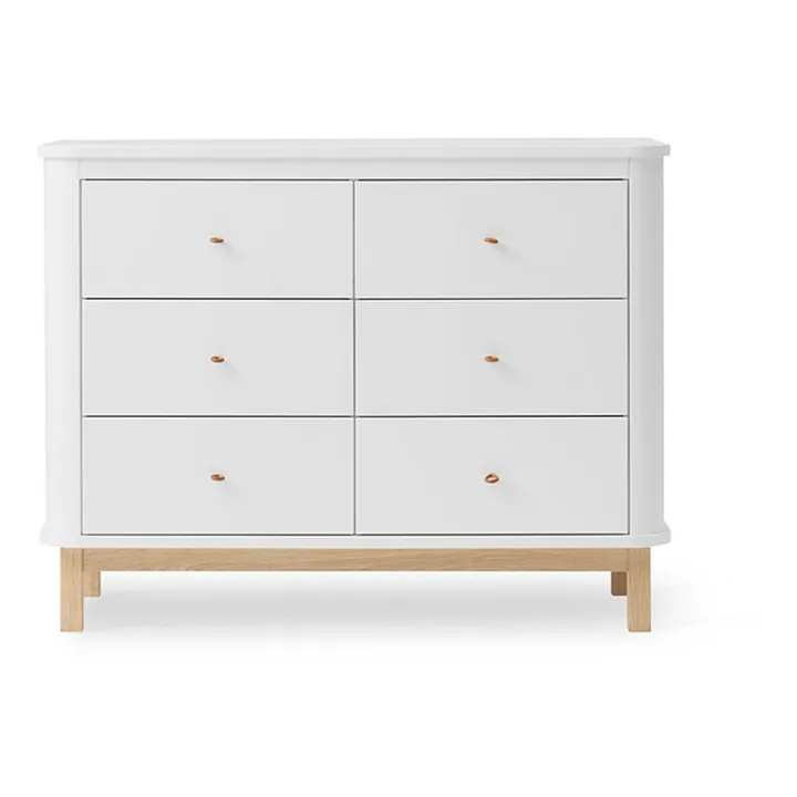 Commode 6 tiroirs en chêne | Blanc- Image produit n°0