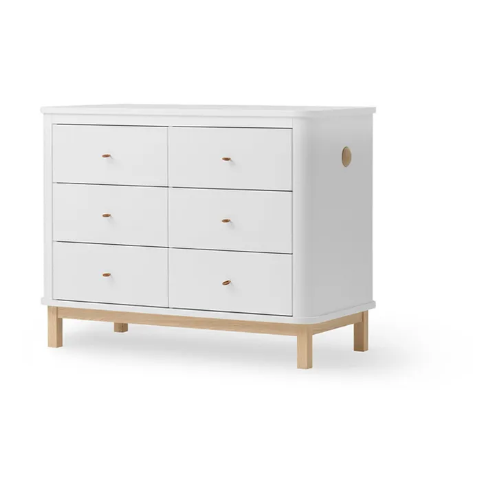Commode 6 tiroirs en chêne | Blanc- Image produit n°2