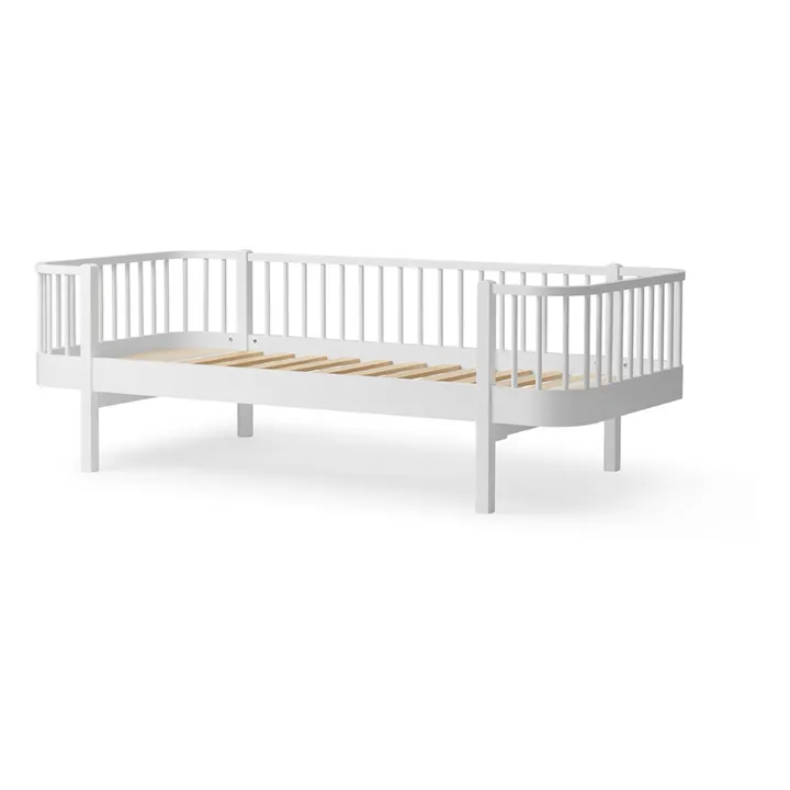 Lit Wood 90x200 cm en chêne | Blanc- Image produit n°0