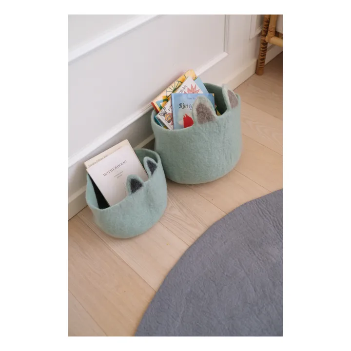 Pasu Fox Felt Basket | Jade- Product image n°1