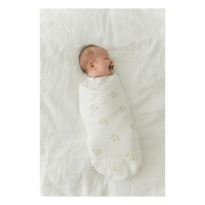 Lange d'emmaillotage en coton bio 120x120 cm | Pear- Image produit n°0