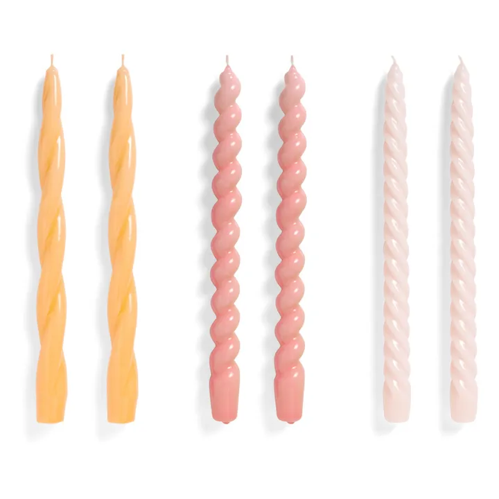 Bougies Long mix - Set de 6 | Rose pêche- Image produit n°0