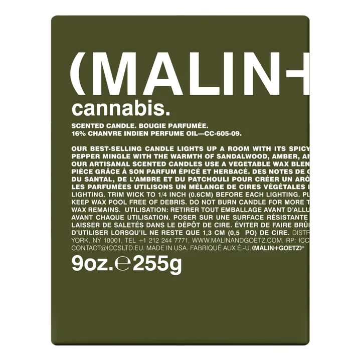 Bougie parfumée Cannabis - 255 g- Image produit n°1