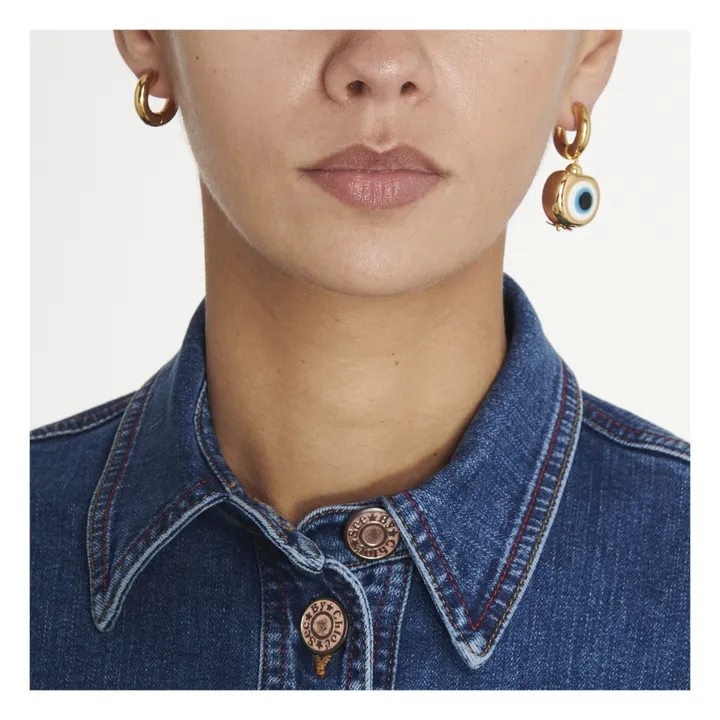 Boucles d'Oreilles Œil | Doré- Image produit n°1