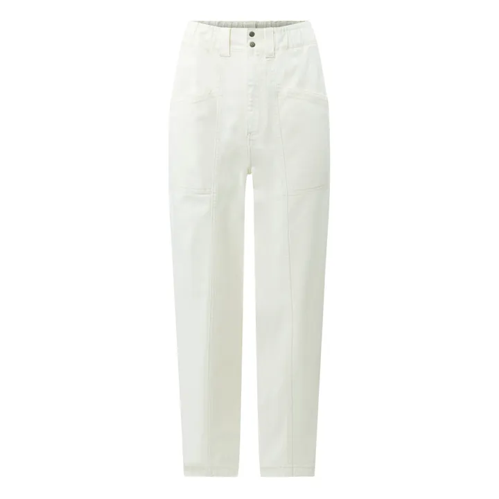 Pantalon Paper Bag - Mary | Blanc cassé- Image produit n°0