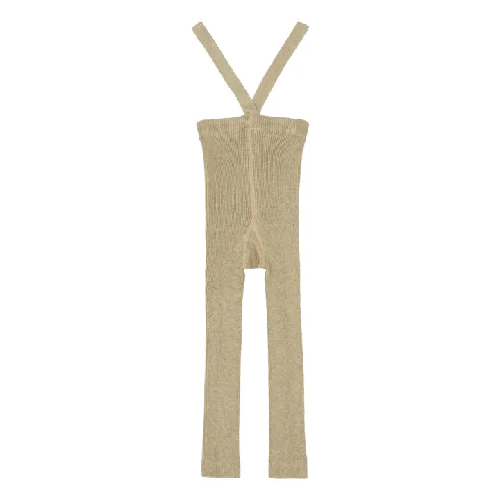 Collants à Bretelles Coton Bio Sans Pieds | Sable- Image produit n°0