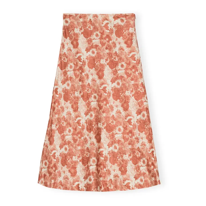Jupe Froissée Satin | Terracotta- Image produit n°0