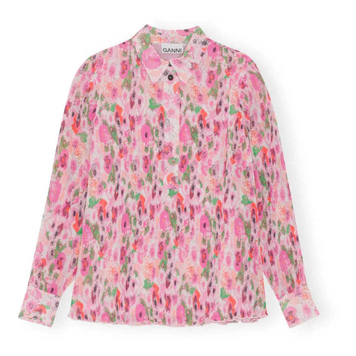 Blouse Georgette Plissée | Rose- Image produit n°0