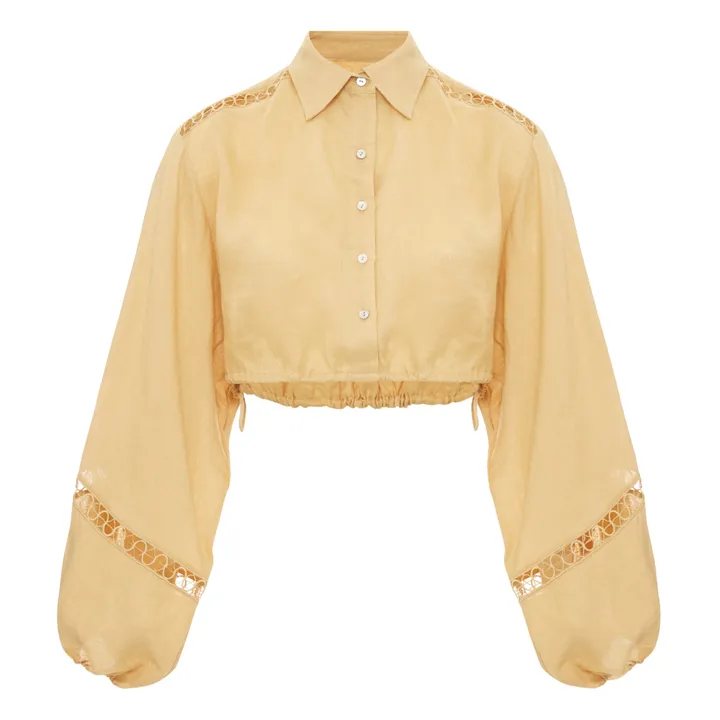 Blouse Crop Collar | Jaune- Image produit n°0