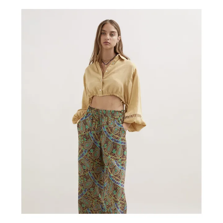 Blouse Crop Collar | Jaune- Image produit n°1