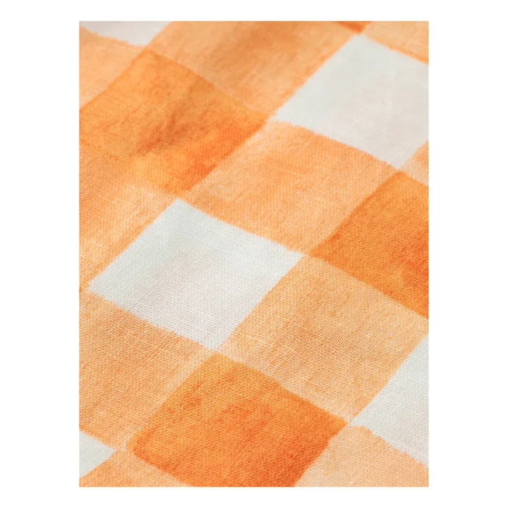 Top Carreaux Lin | Orange- Image produit n°1