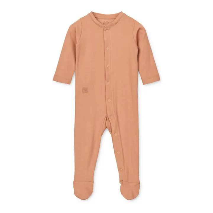 Pyjama avec pieds Coton Bio Boye | Vieux Rose- Image produit n°0