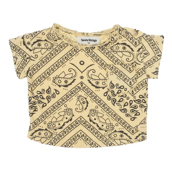 T-Shirt Coton Bio Bandana Baby | Jaune pâle- Image produit n°0