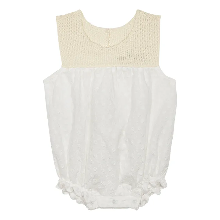 Barboteuse Coton Bio Antonella | Blanc cassé- Image produit n°0