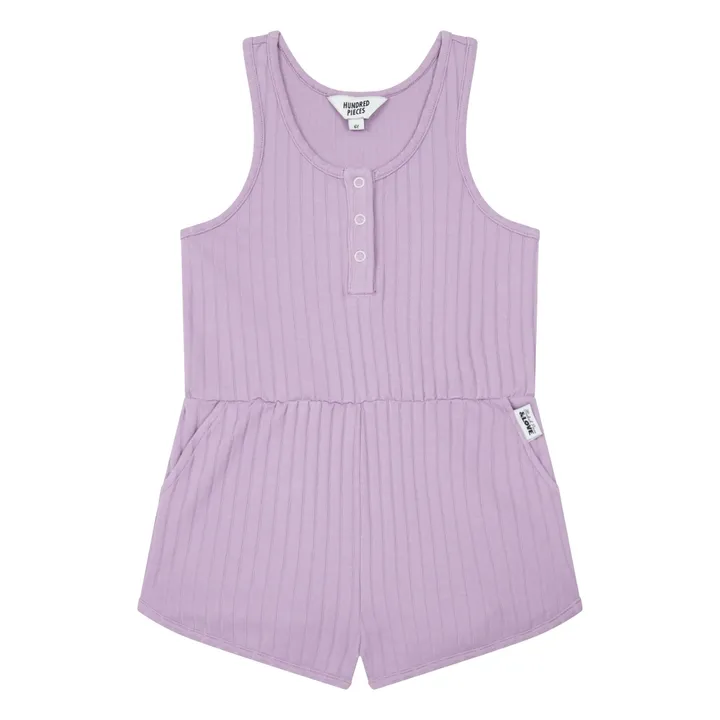Combinaison Côtelée Coton Bio | Mauve- Image produit n°0