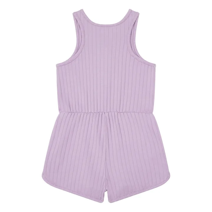 Combinaison Côtelée Coton Bio | Mauve- Image produit n°2