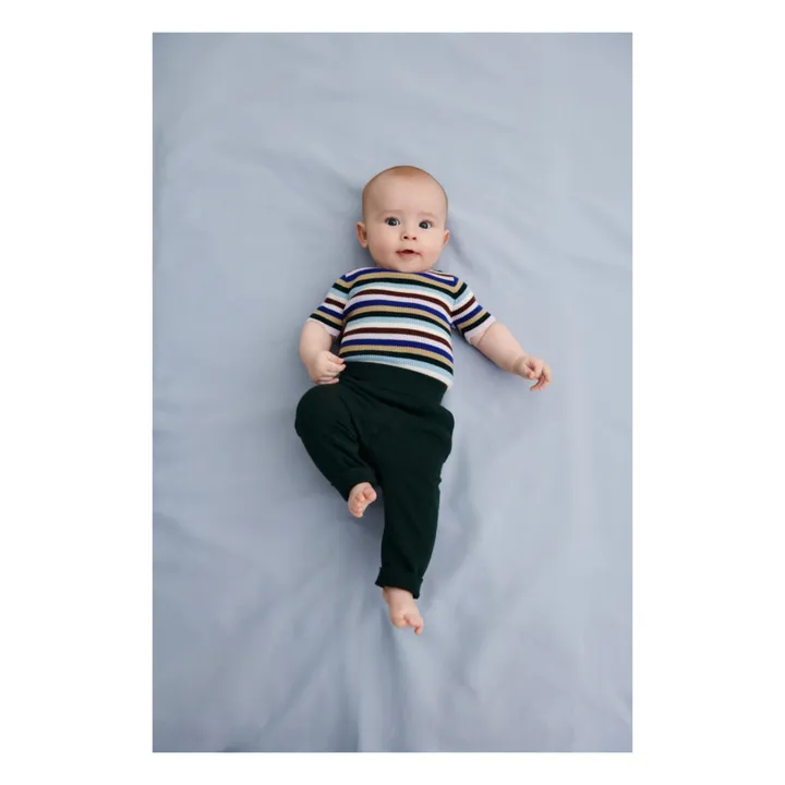 T-shirt Côtelé Coton Bio Rayé Coton Bio | Bleu- Image produit n°1
