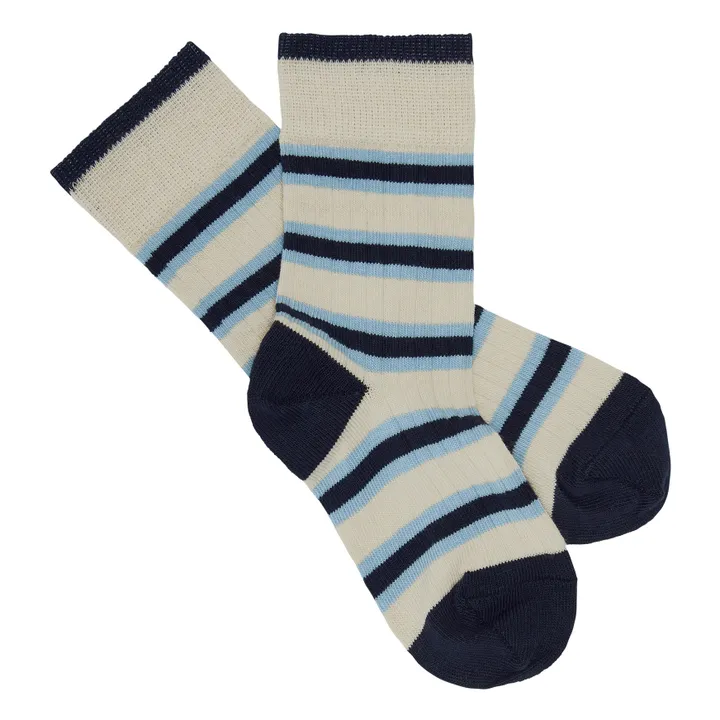 Chaussettes Rayées | Bleu marine- Image produit n°0