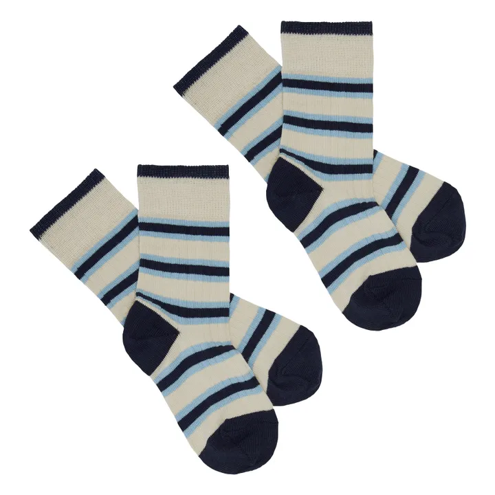 Chaussettes Rayées | Bleu marine- Image produit n°1