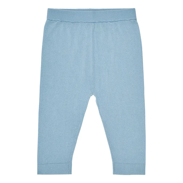 Pantalon Maille Fine Coton Bio | Bleu ciel- Image produit n°0