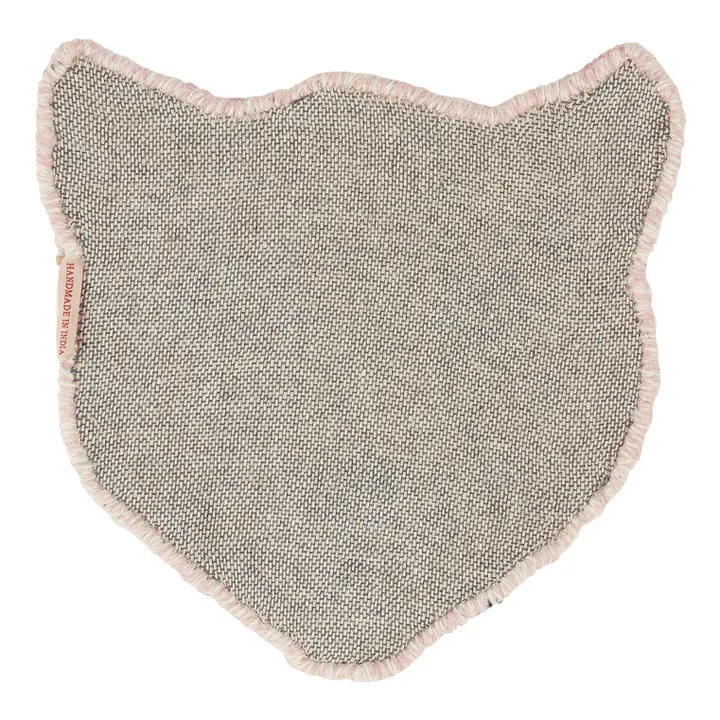 Tapis tête de léopard Pinky en laine | Rose- Image produit n°4