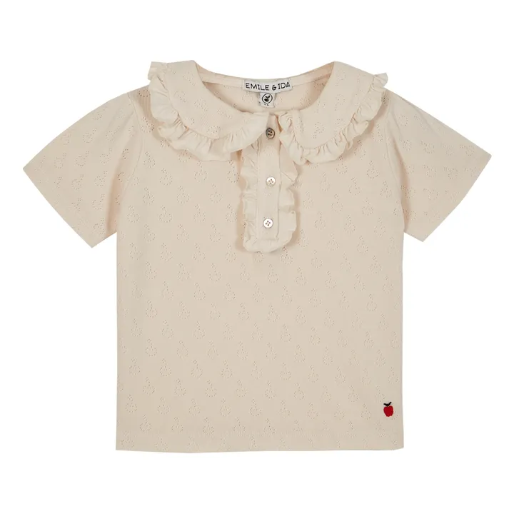 T-Shirt Ajouré | Ecru- Image produit n°0