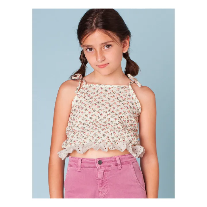 Top Fleuri | Ecru- Image produit n°1