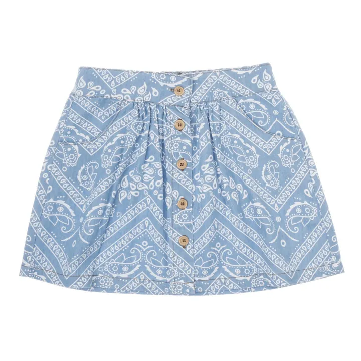 Jupe Chambray Imprimée | Bleu jean- Image produit n°0