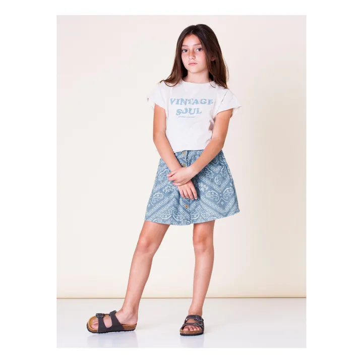 Jupe Chambray Imprimée | Bleu jean- Image produit n°1