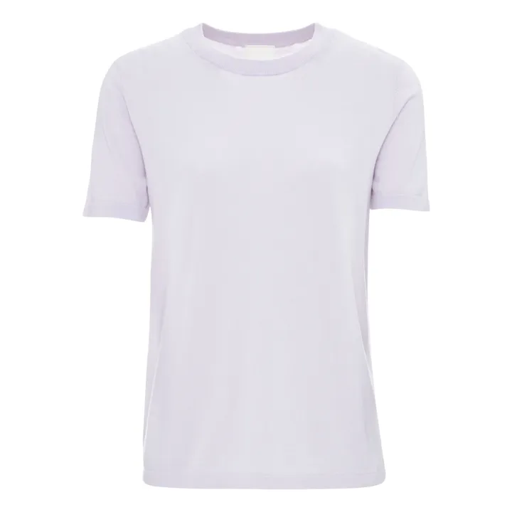 T-shirt Maille Fine Coton Bio - Collection Femme | Lilas- Image produit n°0