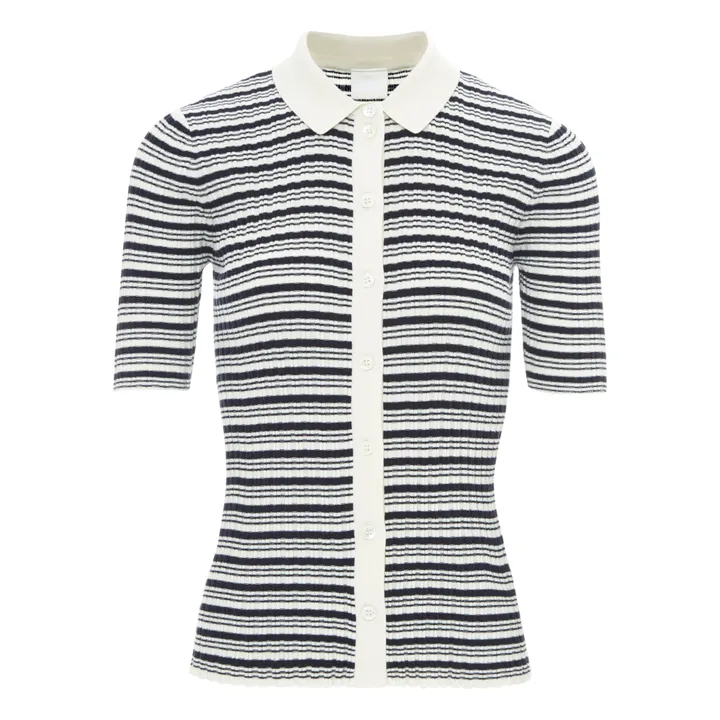 Polo Maille Fine Coton Bio - Collection Femme | Ecru- Image produit n°0