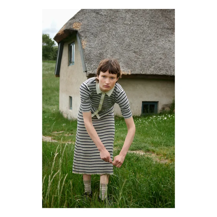 Polo Maille Fine Coton Bio - Collection Femme | Ecru- Image produit n°3