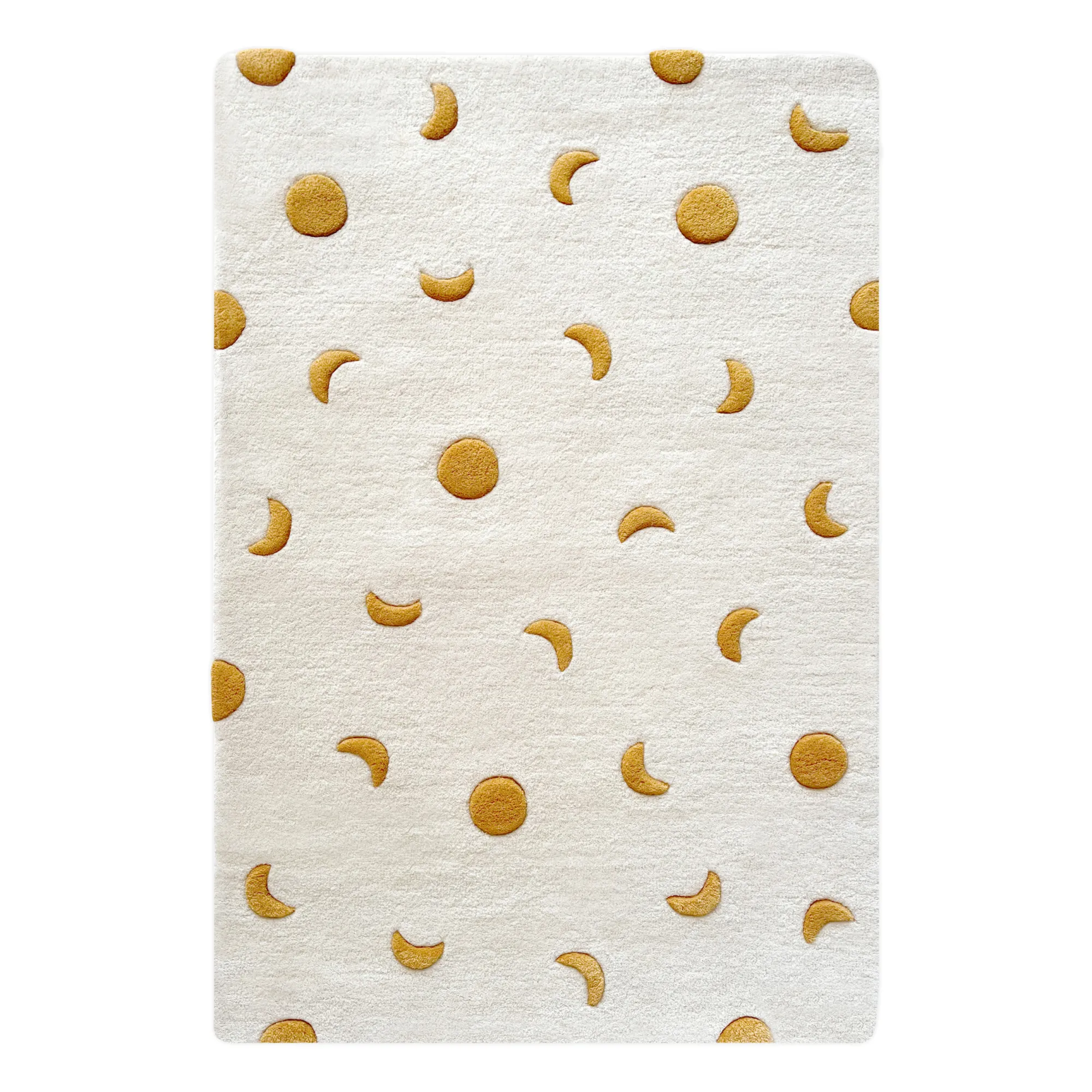 Tapis Lunes en laine | Doré- Image produit n°0