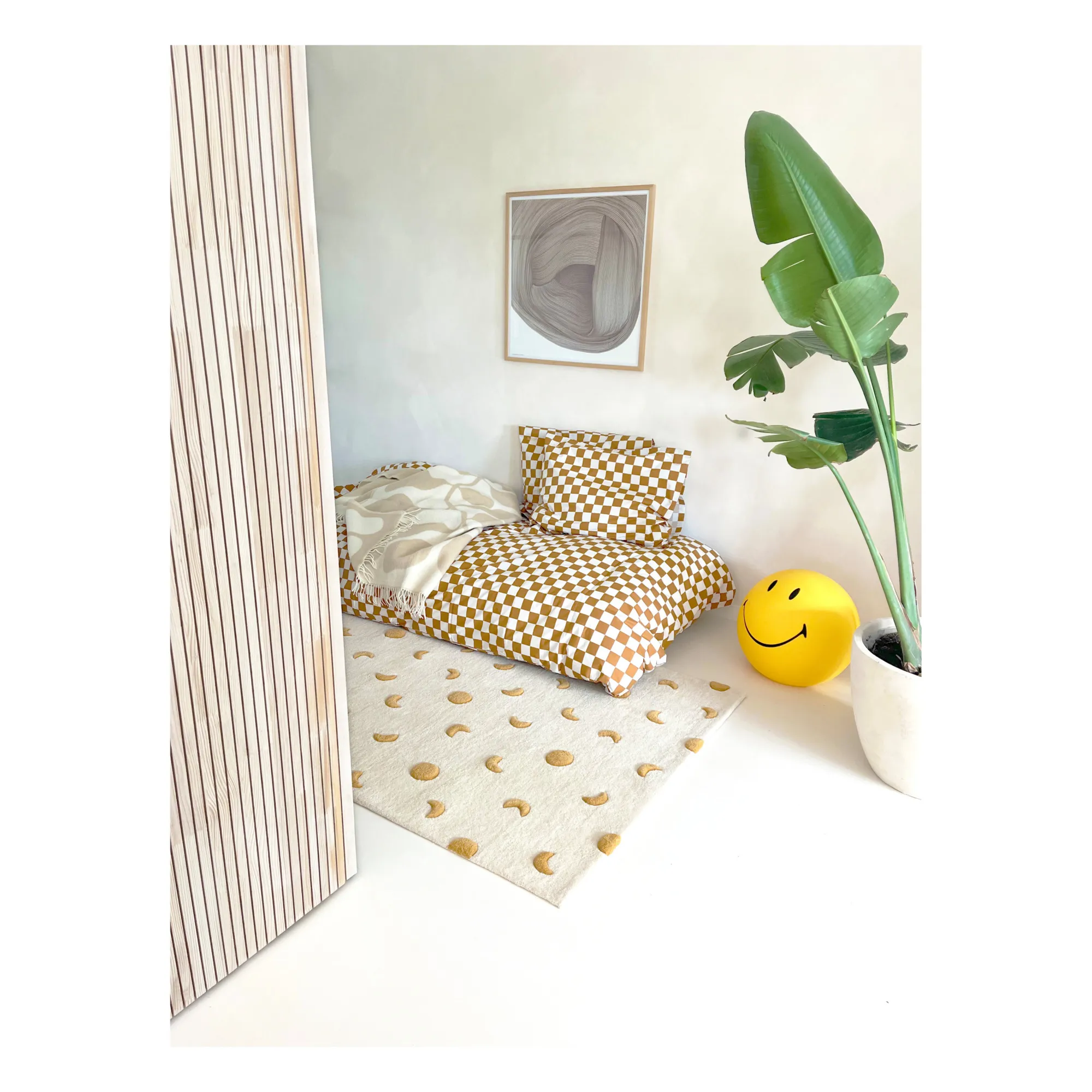 Tapis Lunes en laine | Doré- Image produit n°1