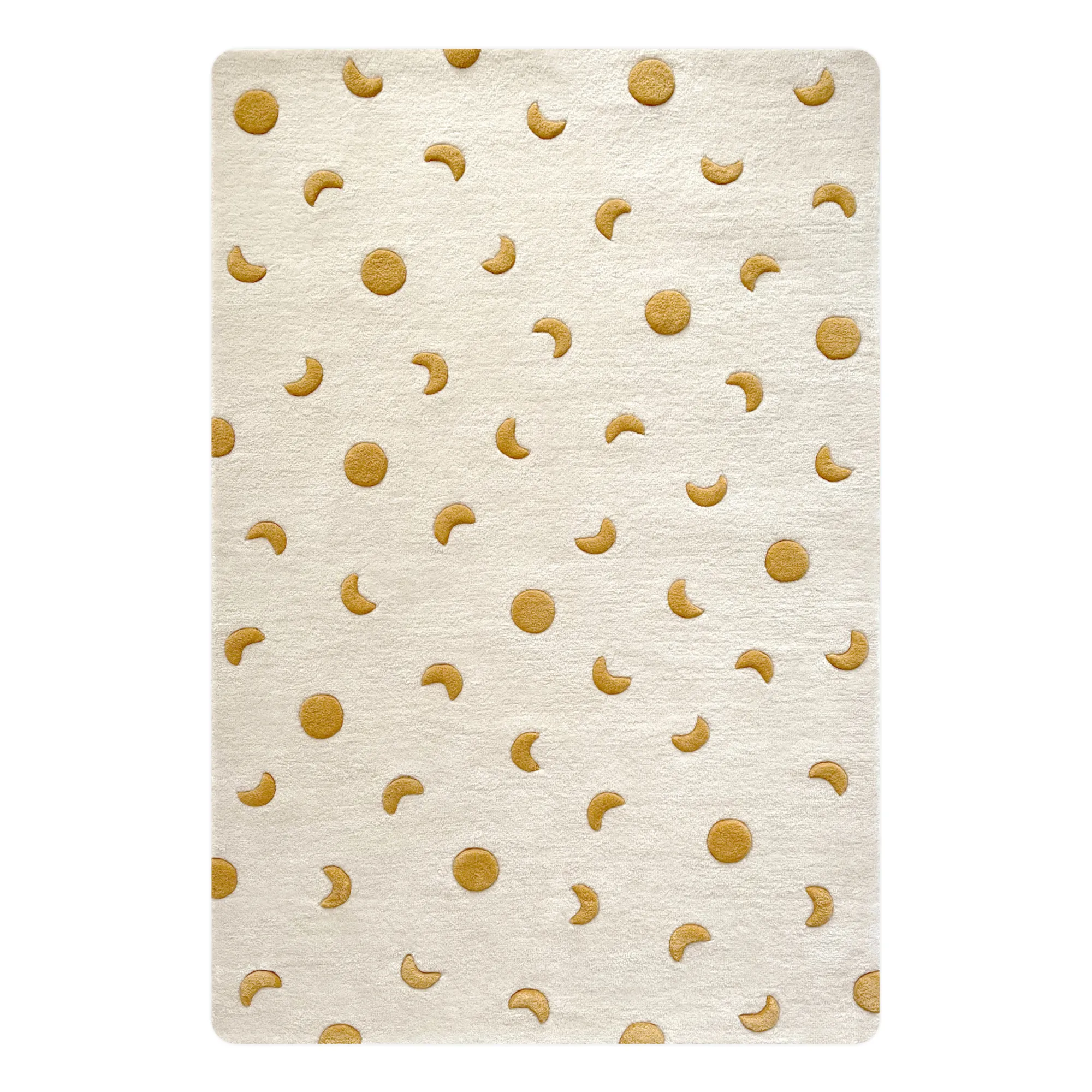 Tapis Lunes en laine | Doré- Image produit n°2