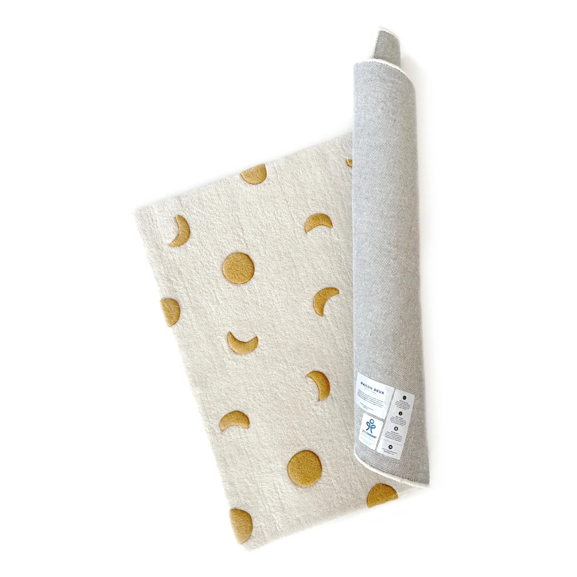 Tapis Lunes en laine | Doré- Image produit n°3