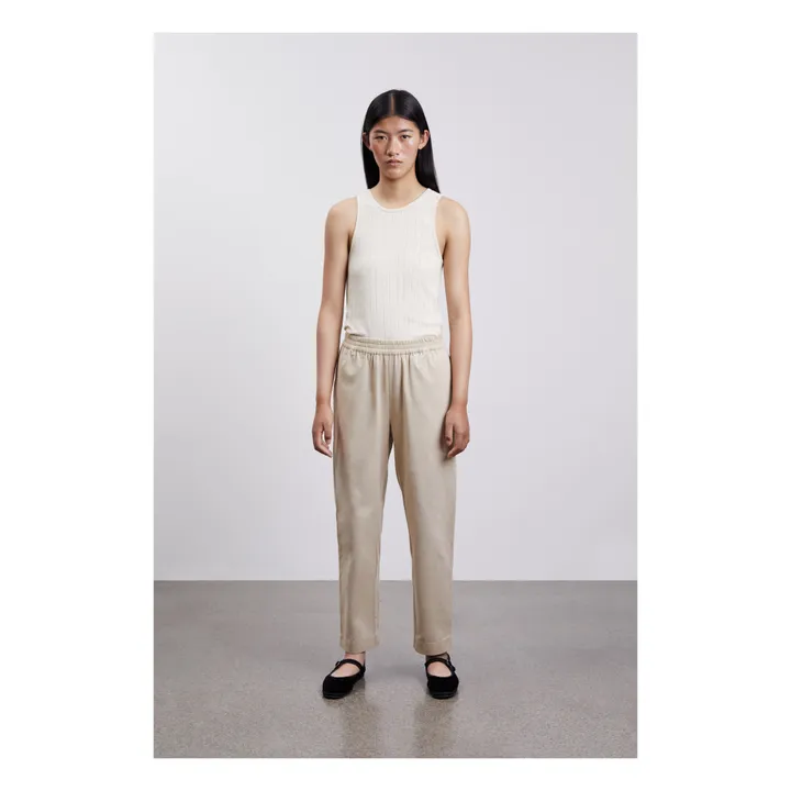 Pantalon Abby Coton Bio | Sable- Image produit n°1