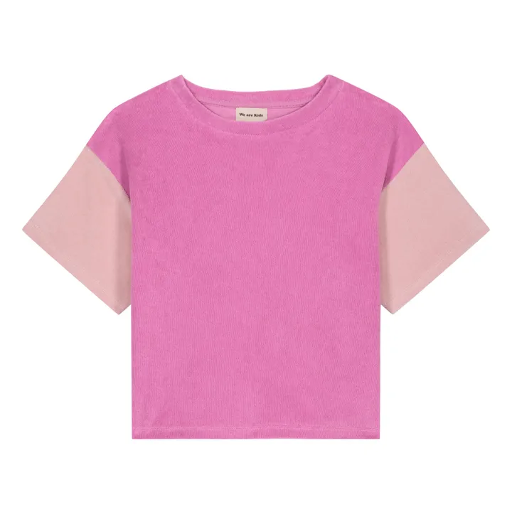 T-Shirt Jordan Bicolore Eponge Coton Bio | Rose- Image produit n°0