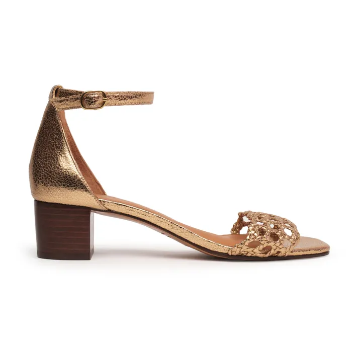 Sandales à talons Cuir N°890 | Doré- Image produit n°0