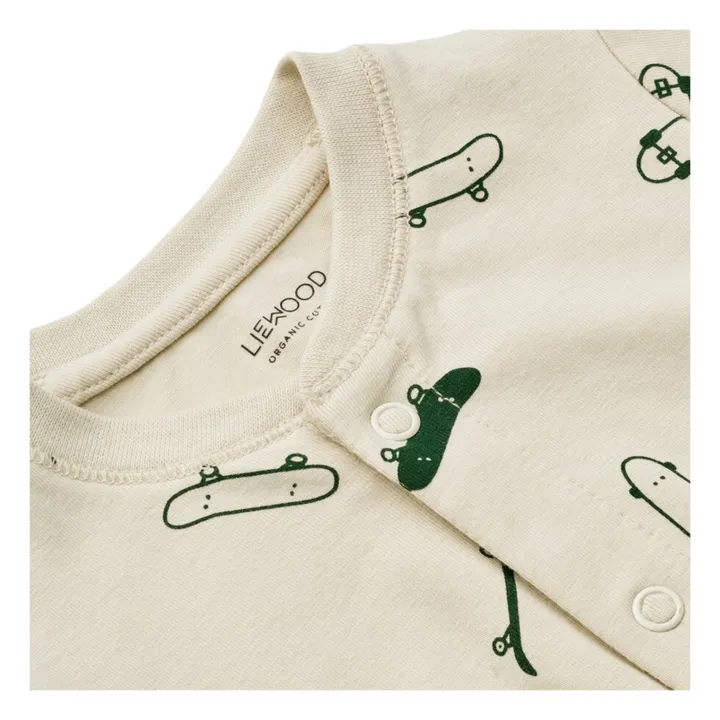 Pyjama avec pieds Coton Bio Boye | Ecru- Image produit n°1