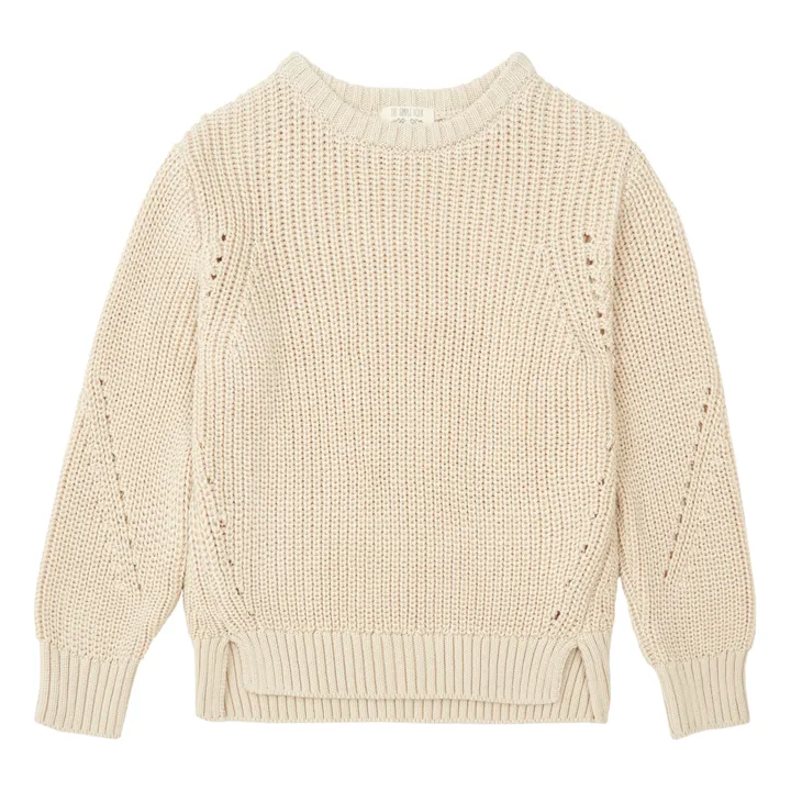 Pull Col Rond Coton Bio | Beige- Image produit n°0
