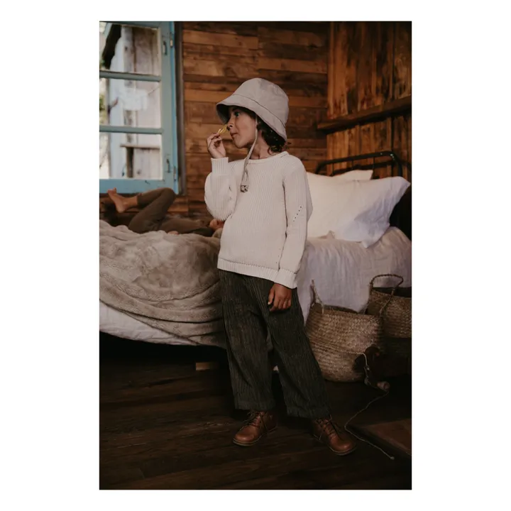 Pull Col Rond Coton Bio | Beige- Image produit n°1