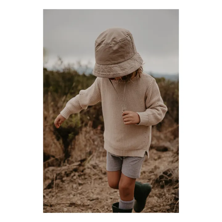 Pull Col Rond Coton Bio | Beige- Image produit n°2
