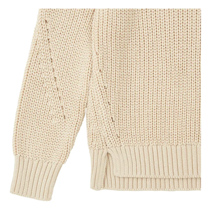 Pull Col Rond Coton Bio | Beige- Image produit n°4