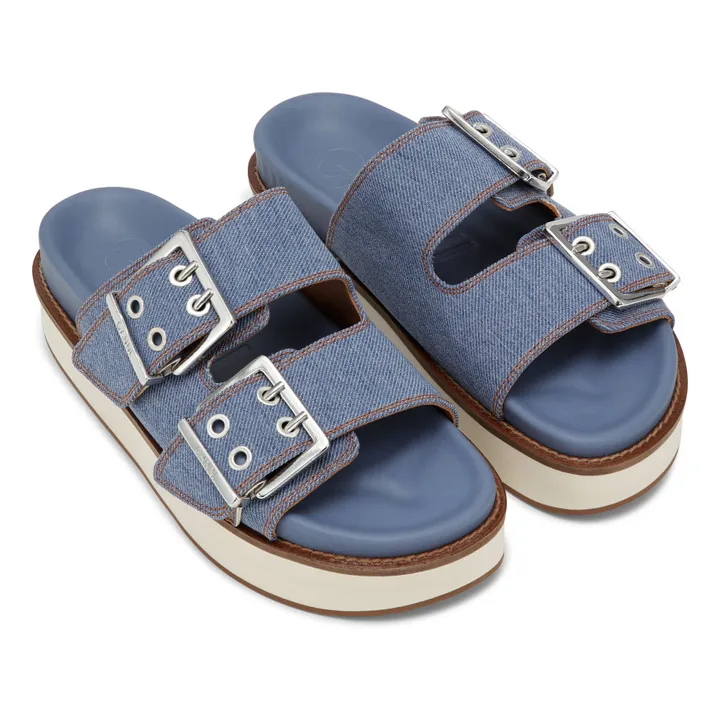 Sandales Chunky à Boucles Denim | Bleu- Image produit n°1