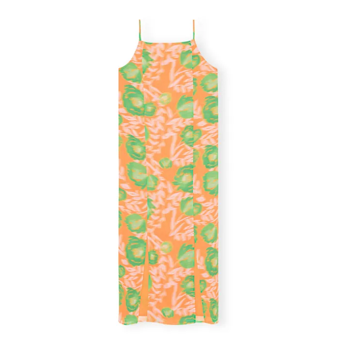 Robe Bretelles Imprimée Matières Recyclées | Orange- Image produit n°5
