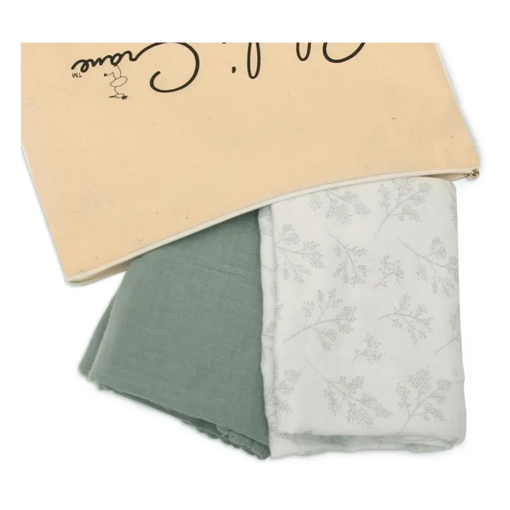 Doli Swaddling Cloths - Set of 2 | Vert Lichen- Product image n°3